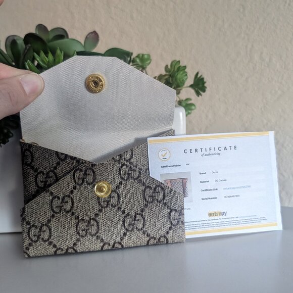 Upcycled Gucci Card Holder Gold Key Ring, Brand New w Authenticity Certificate - Picture 3 of 5